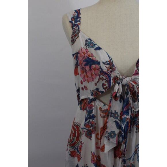 BANJANAN Sz XXL 2xl Floral Maxi Dress Cutout Tie Front Sagitta NWT - Picture 8 of 10